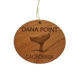 Dana Point Ornament - California Handmade Wood Ornament - CA Whale Tail Whale Watching - Christmas Ornament 3 Inch