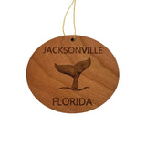 Jacksonville Ornament - Handmade Wood Ornament - Florida Whale Tail Whale Watching - FL Christmas Ornament 3 Inch