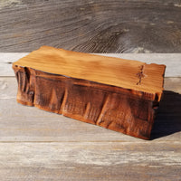 Redwood Jewelry Box Curly Wood Engraved Rustic Handmade California #587 Memento Box, Mom Gift, Anniversary Gift
