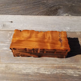 Handmade Wood Box with Redwood Tree Engraved Rustic Handmade Curly Wood #585 California Redwood Jewelry Box Storage Box