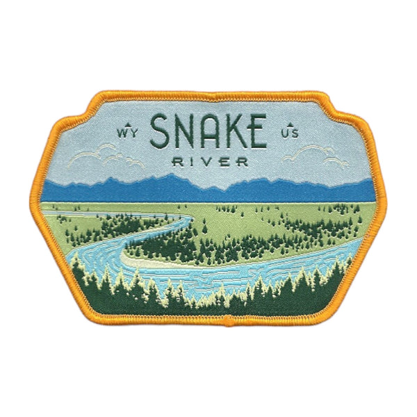 Wyoming Patch – WY Snake River - Travel Patch – Souvenir Patch 3.8" Iron On Sew On Embellishment Applique