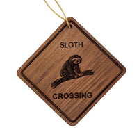Sloth Crossing Ornament - Sloth Ornament - Wood Ornament Handmade in USA - Sloth Souvenir Gift - Christmas Home Decor