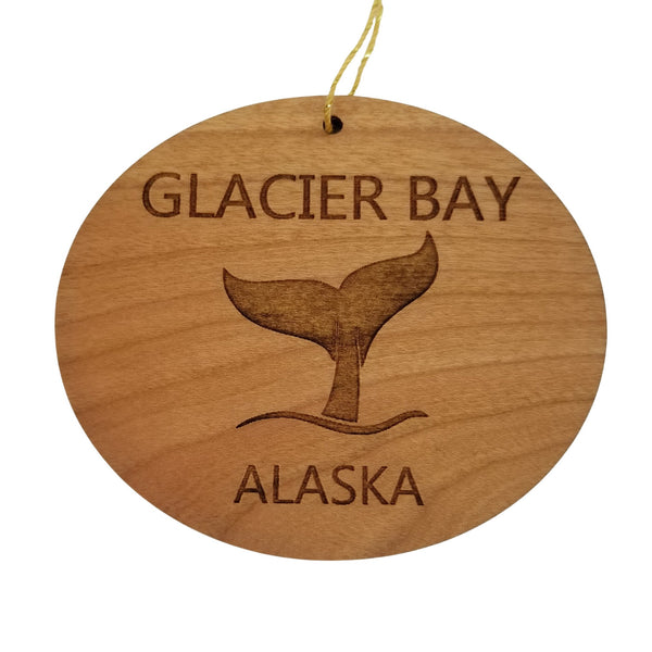 Glacier Bay Alaska Ornament - Handmade Wood Ornament - AK Whale Tail Whale Watching - Christmas Ornament 3 Inch