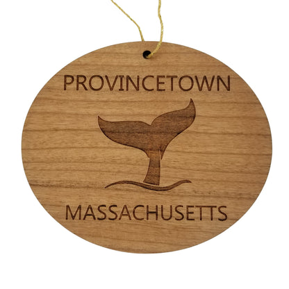 Provincetown Ornament - Handmade Wood Ornament - Massachusetts Whale Tail Whale Watching - MA Christmas Ornament 3 Inch