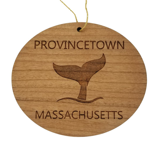 Provincetown Ornament - Handmade Wood Ornament - Massachusetts Whale Tail Whale Watching - MA Christmas Ornament 3 Inch