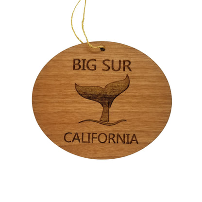 Big Sur Ornament - California Handmade Wood Ornament - CA Whale Tail Whale Watching - Christmas Ornament 3 Inch