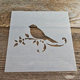 Bird on Branch Stencil Reusable Cookie Decorating Craft Painting Windows Signs Mylar Many Sizes Christmas Winter