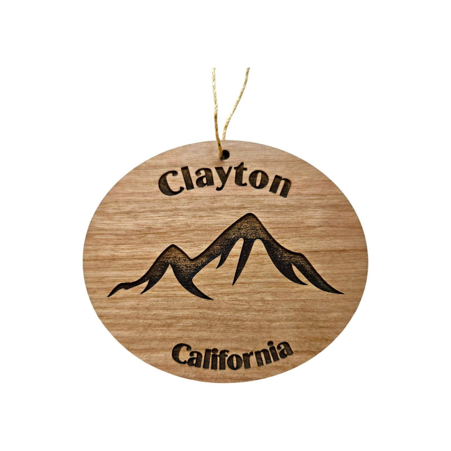 Clayton California Ornament Mountains California Souvenir Handmade Wood - 15771