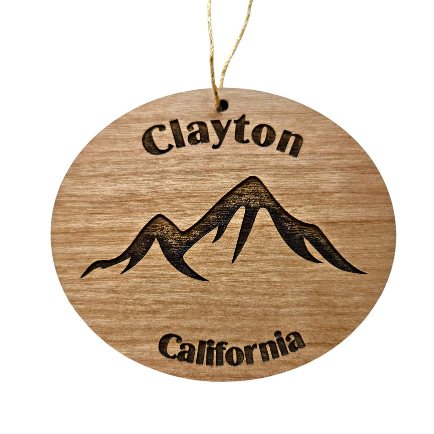 Clayton California Ornament Mountains California Souvenir Handmade Wood - 15771