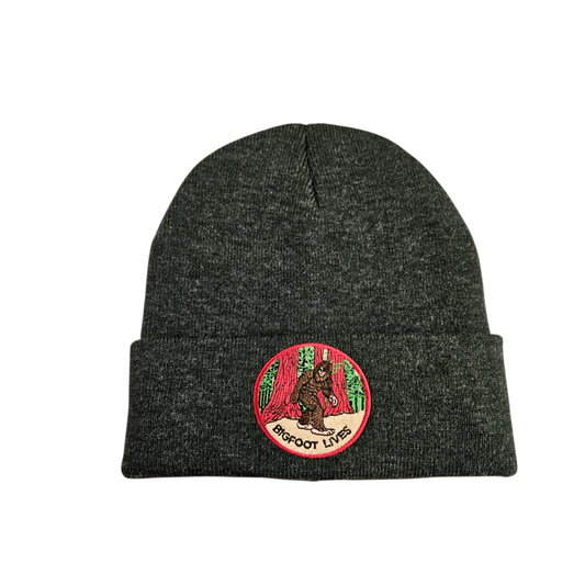 BIGFOOT LIVES Charcoal Gray Knit Beanie - B1027