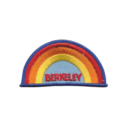 Vintage Berkeley Rainbow with Dark Blue Border Embroidered Patch SEW On - BERKELEY-04DB
