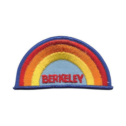 Vintage Berkeley Rainbow with Dark Blue Border Embroidered Patch SEW On - BERKELEY-04DB
