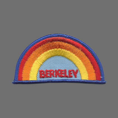 Vintage Berkeley Rainbow with Dark Blue Border Embroidered Patch SEW On - BERKELEY-04DB