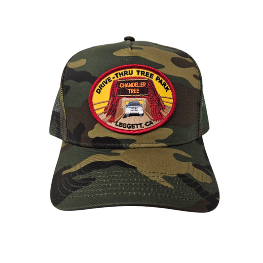Drive Thru Tree Oval Patch Camo Trucker Mesh Hat or Cap - H1080