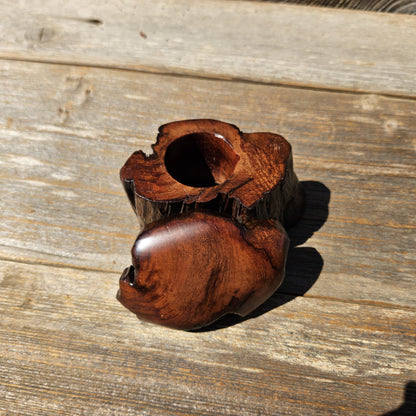 Wood Ring Box Redwood Rustic Handmade California #671 Storage Live Edge Gift