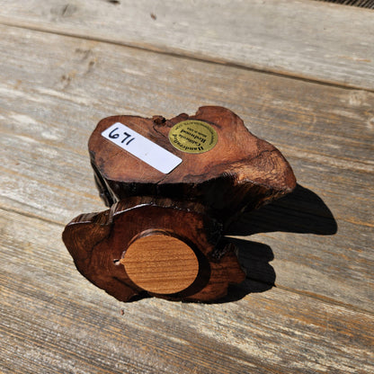 Wood Ring Box Redwood Rustic Handmade California #671 Storage Live Edge Gift