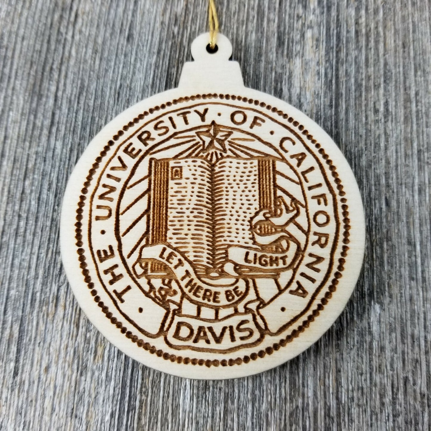 UC Davis Aggie California College Christmas Ornament Wood Engraved - 15814