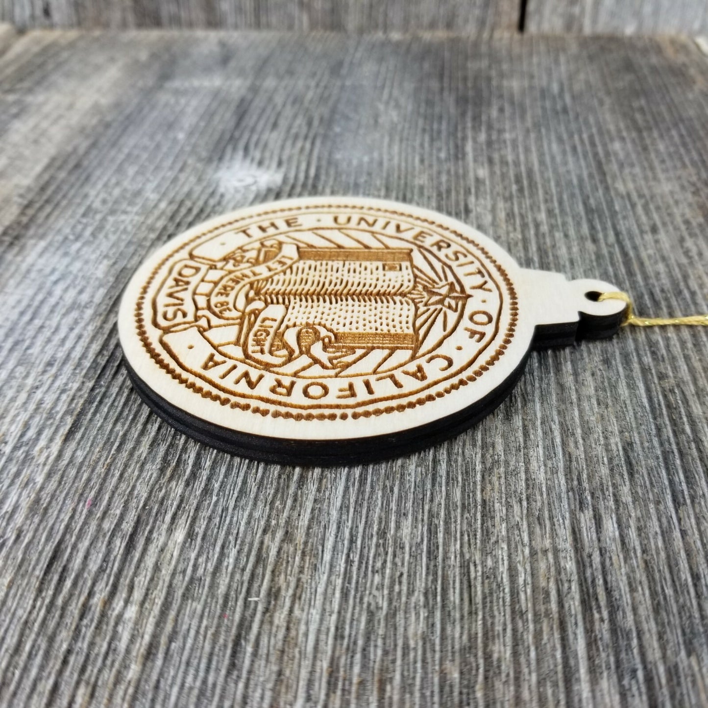 UC Davis Aggie California College Christmas Ornament Wood Engraved - 15814