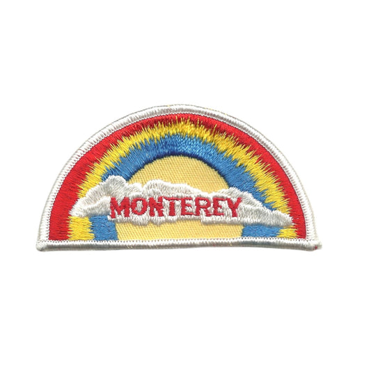 MONTEREY Rainbow Cloud Souvenir Embroidered Patch VINTAGE SEW ON White Border - MONTEREY-05