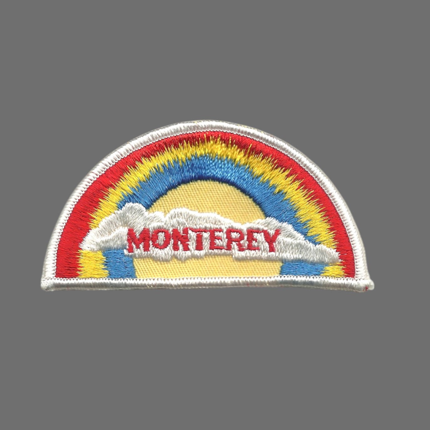 MONTEREY Rainbow Cloud Souvenir Embroidered Patch VINTAGE SEW ON White Border - MONTEREY-05