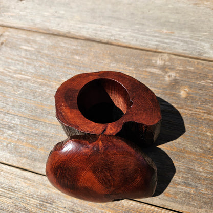 Wood Ring Box Redwood Rustic Handmade California #679 Storage Live Edge Gift