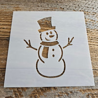 Snowman Stencil Reusable Cookie Decorating Craft Painting Windows Signs Mylar Many Sizes Christmas Winter Snowman with Top Hat Stencil #120