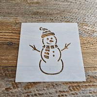 Snowman Stencil Reusable Cookie Decorating Craft Painting Windows Signs Mylar Many Sizes Winter Snowman with Stocking Hat Stencil #121