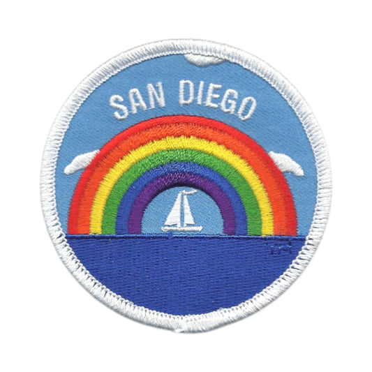 SAN DIEGO Rainbow Sailboat Embroidered Patch Iron On - SAN-DIEGO-35