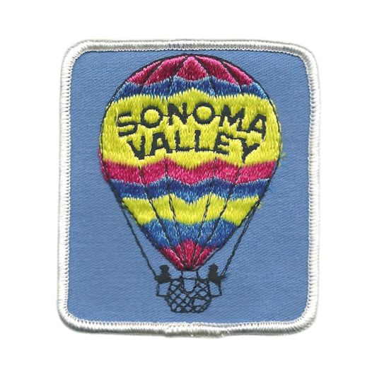 Vintage SONOMA VALLEY Hot Air Balloon Embroidered Souvenir Patch SEW ON -  SONOMA-15