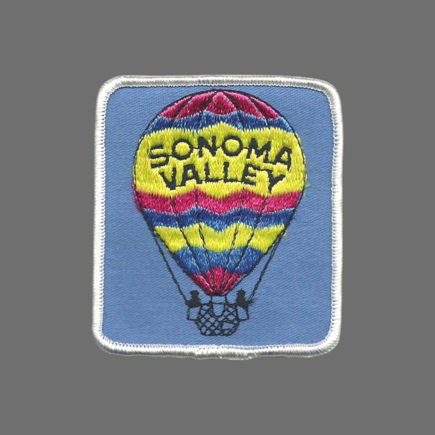 Vintage SONOMA VALLEY Hot Air Balloon Embroidered Souvenir Patch SEW ON -  SONOMA-15