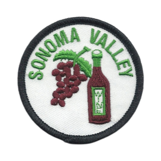 SONOMA VALLEY Wine and Grapes Souvenir Patch 2.5 Inch - SONOMA-37-01