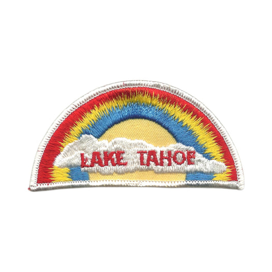 Vintage LAKE TAHOE Rainbow with Cloud Souvenir Patch SEW On- TAHOE-05W