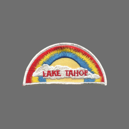 Vintage LAKE TAHOE Rainbow with Cloud Souvenir Patch SEW On- TAHOE-05W