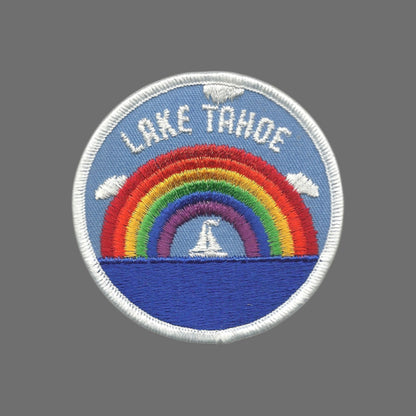 LAKE TAHOE Rainbow and Sailboat Souvenir Patch Iron On - TAHOE-35