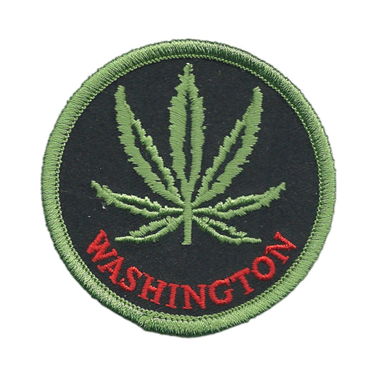 WASHINGTON Leaf Embroidered Souvenir Patch Iron On - WA-420
