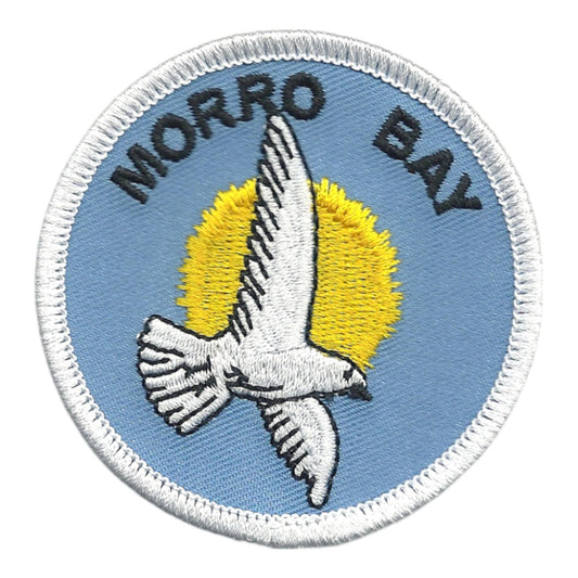 California Patch – Morro Bay Seagull – Morro Bay Souvenir – Travel Patch – 2.5" CA Beach Bird Sun -10273