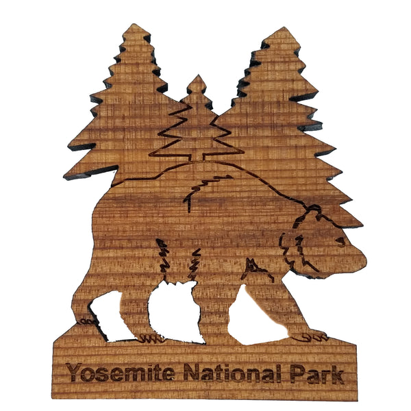 Wholesale Yosemite Bear Tree Wood Magnet Souvenir #M4002YosemiteW (PKG OF 12)