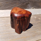 Wood Ring Box Redwood Rustic Handmade California #633 Storage Live Edge Mini Birthday Gift Christmas Gift Mother's Day Gift