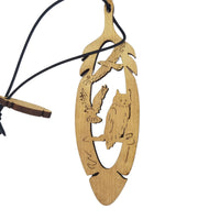 Juneau Alaska Owl and Birds Christmas Ornament Wood Laser Cut Handmade in USA Souvenir Memento Feather 5.375" Travel Gift AK
