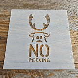 No Peeking Stencil Reusable Cookie Decorating Craft Painting Windows Signs Mylar Many Sizes Christmas Winter Reindeer Face Reindeer Head