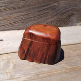 Wood Ring Box Redwood Rustic Handmade California #637 Storage Live Edge Mini Birthday Gift Christmas Gift Mother's Day Gift
