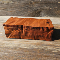 Handmade Wood Box with Redwood Tree Engraved Rustic Handmade Curly Wood #599 California Redwood Jewelry Box Storage Box