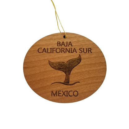 Baja California Sur Mexico Ornament - Handmade Wood Ornament - Whale Tail Whale Watching - Christmas Ornament 3 Inch