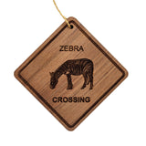 Zebra Crossing Ornament - Zebra Ornament - Wood Ornament Handmade in USA - Zebra Souvenir Gift - Christmas Home Decor