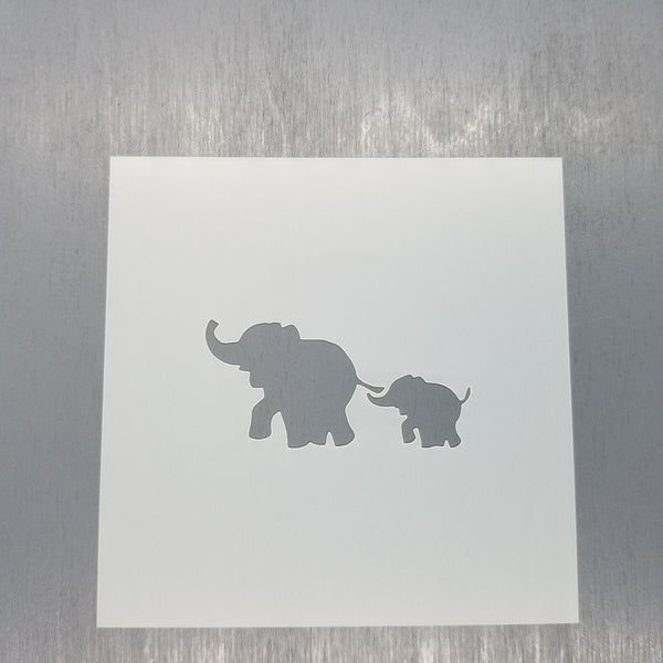 Mama and Baby Elephant Stencil Reusable Food Safe Sign Painting Decorating Cookie Stencil Baby Shower Stencil Decorations
