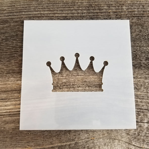 Crown Stencil Reusable Food Safe Sign Painting Decorating Cookie Stencil Straight Sides 5 Points Crown Diadem Tiara