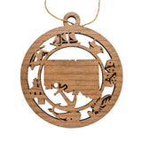 Connecticut Wood Ornament -  CT Souvenir - Handmade Wood Ornament Made in USA State Shape The Nutmeg State Dice Lobster Whale Anchor