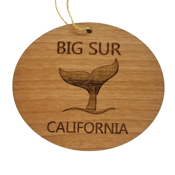 Big Sur Ornament - California Handmade Wood Ornament - CA Whale Tail Whale Watching - Christmas Ornament 3 Inch