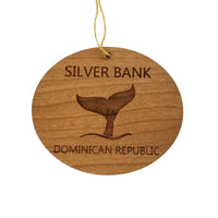 Silver Bank Dominican Republic Ornament - Handmade Wood Ornament - Whale Tail Whale Watching - Christmas Ornament 3 Inch