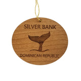 Silver Bank Dominican Republic Ornament - Handmade Wood Ornament - Whale Tail Whale Watching - Christmas Ornament 3 Inch